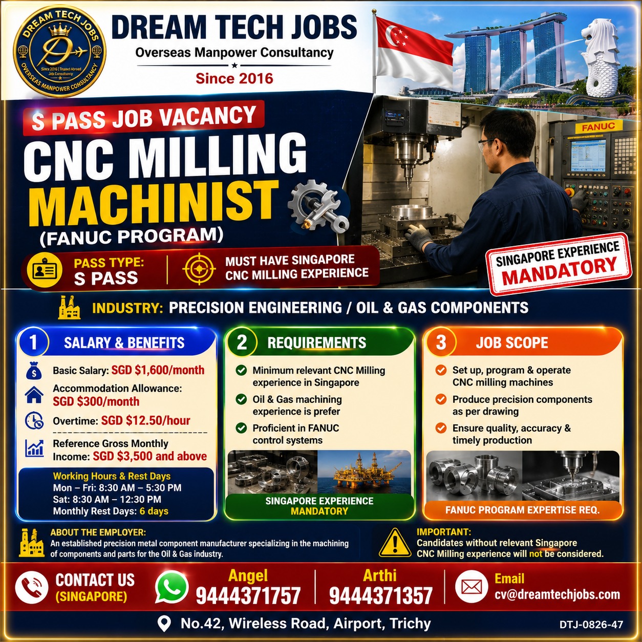 CNC Milling Machinist (FANUC Program)