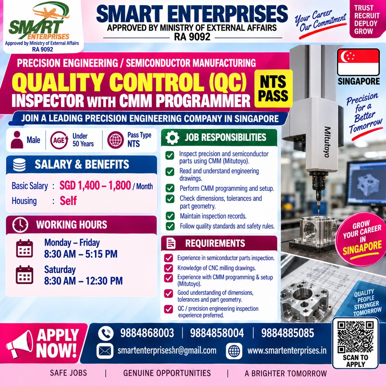 UALITY CONTROL (QC) INSPECTOR WITH CMM PROGRAMMER