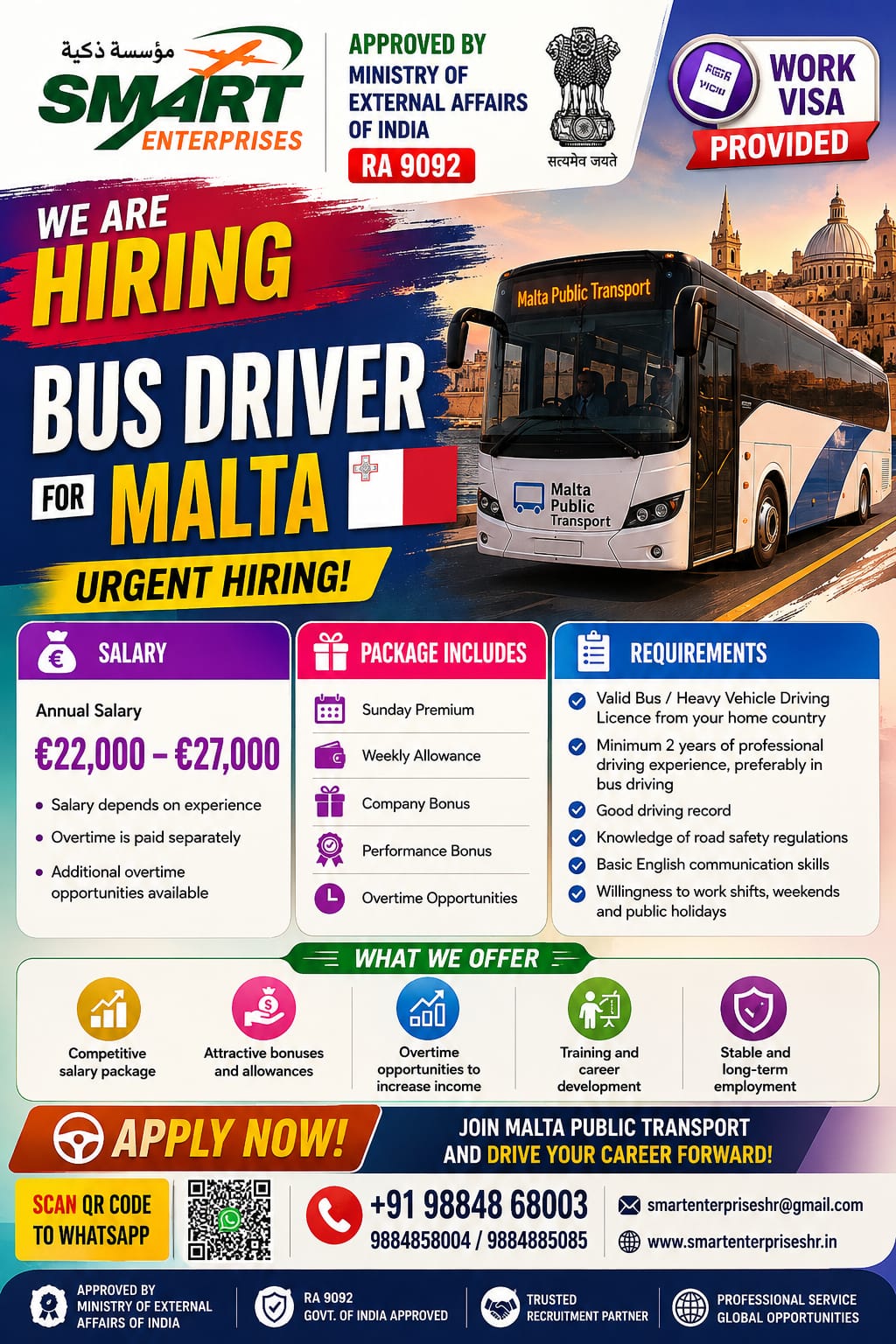 BUS DRIVER MALTA — smartenterpriseshr@gmail.com, MALTA