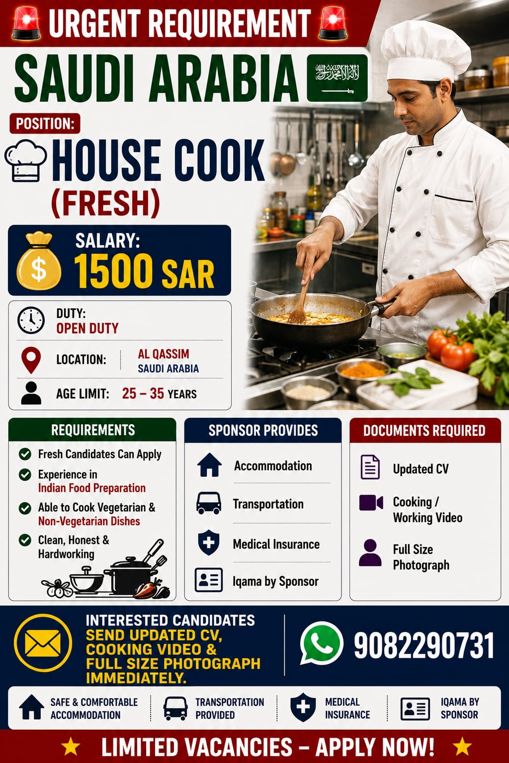House Cook (Fresh) — V.G. Consultancy, Saudi Arabia, Saudi Arabia