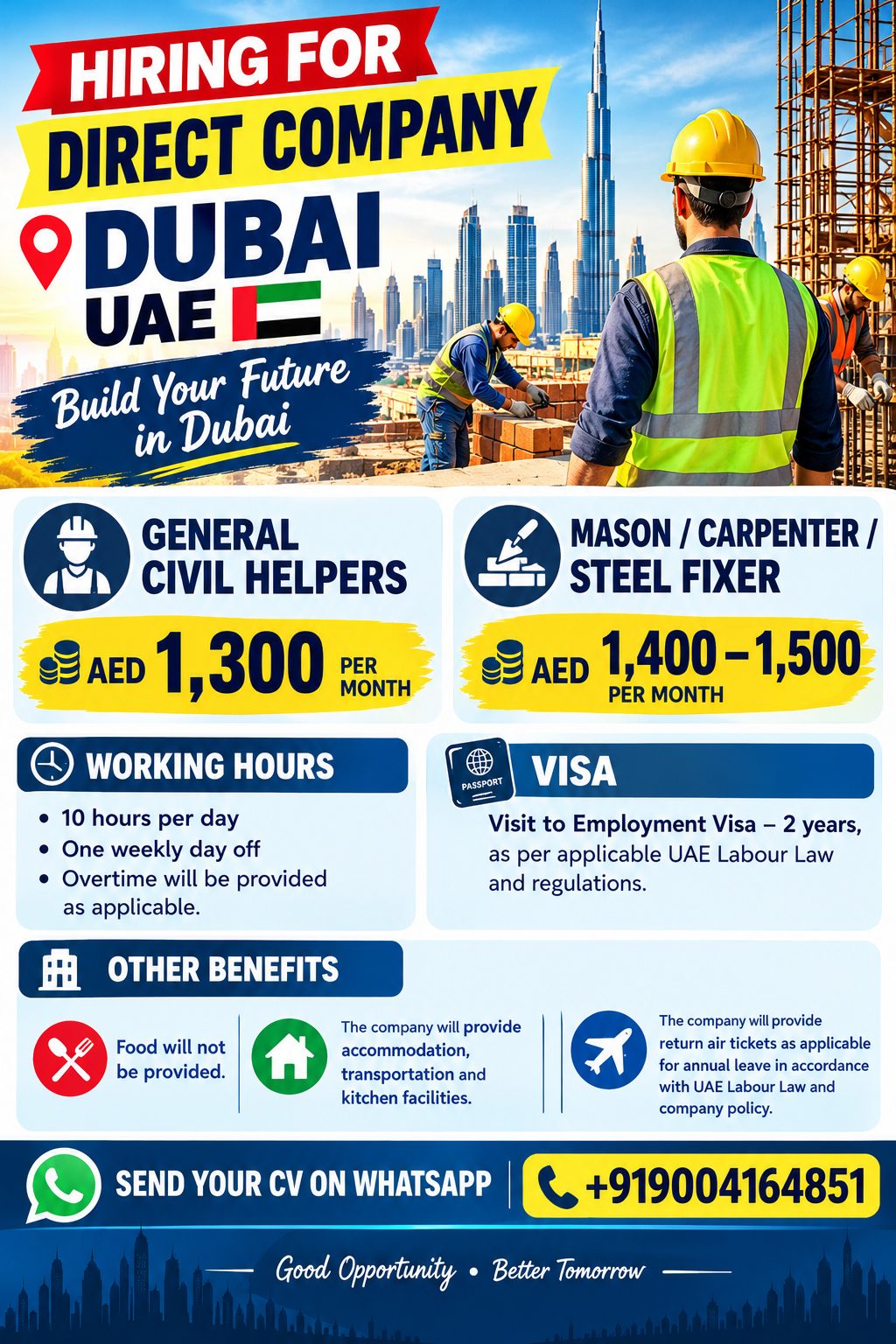 Construction Workers - Direct Company Hiring