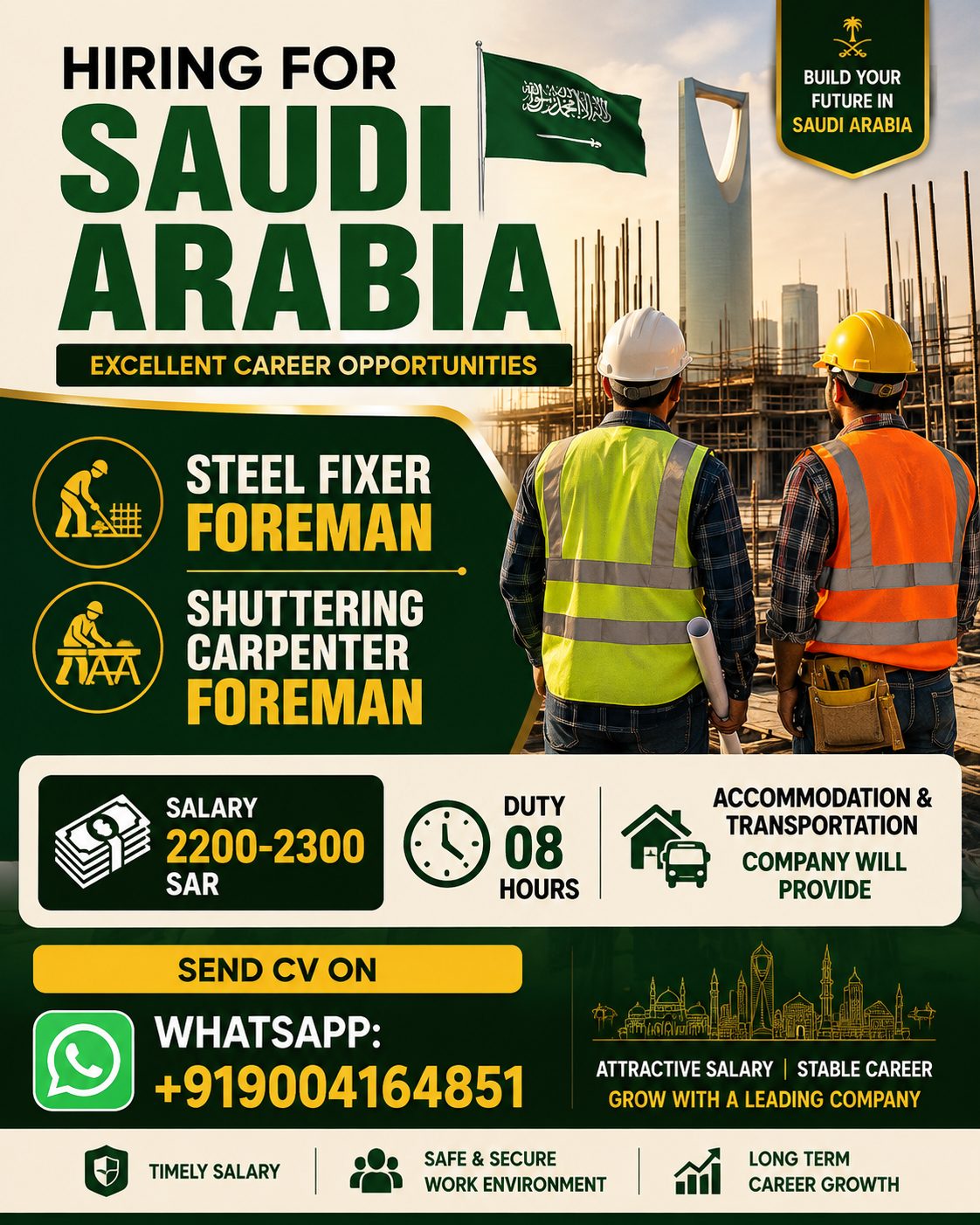 Hiring for Saudi Arabia - Excellent Career Opportunities