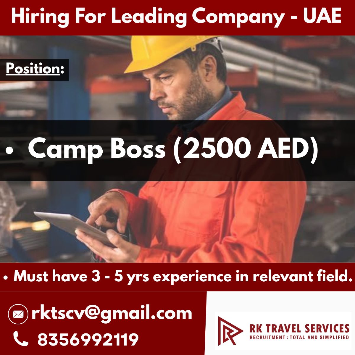 Camp Boss — RK Travel Services, UAE, UAE