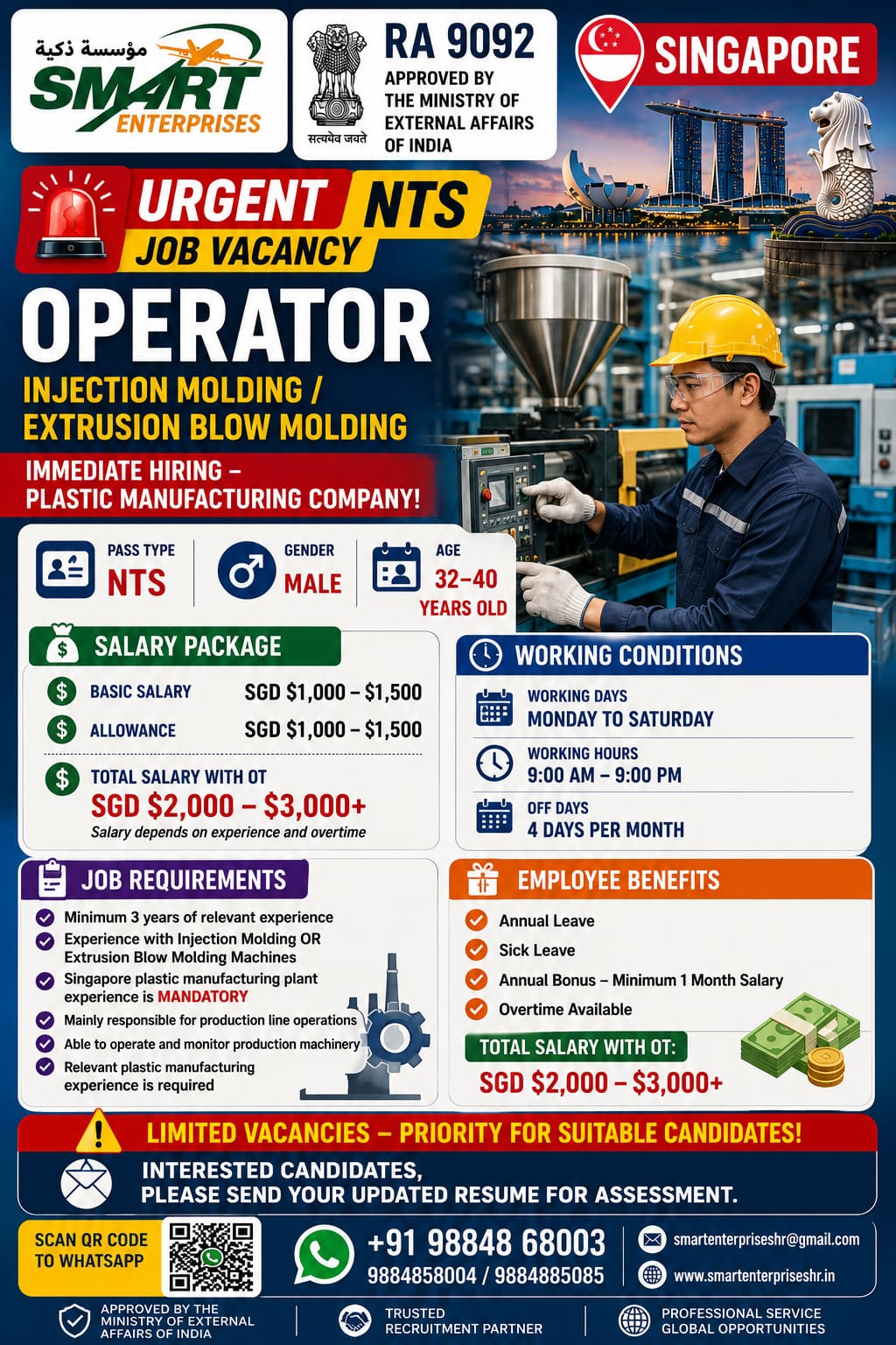 OPERATOR )INJECTION MOLDING)