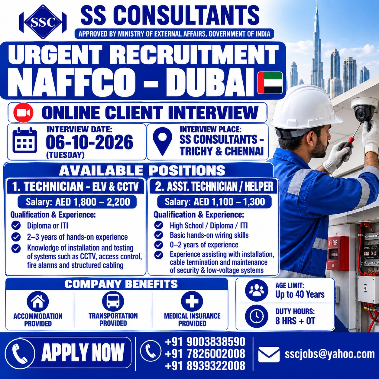 NAFFCO - Dubai Urgent Recruitment