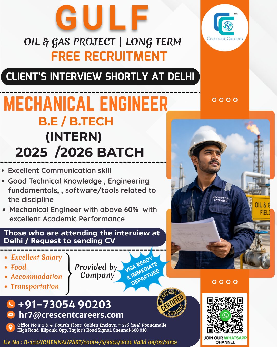 Mechanical Engineer (Intern) — Crescent Careers, Gulf, Gulf