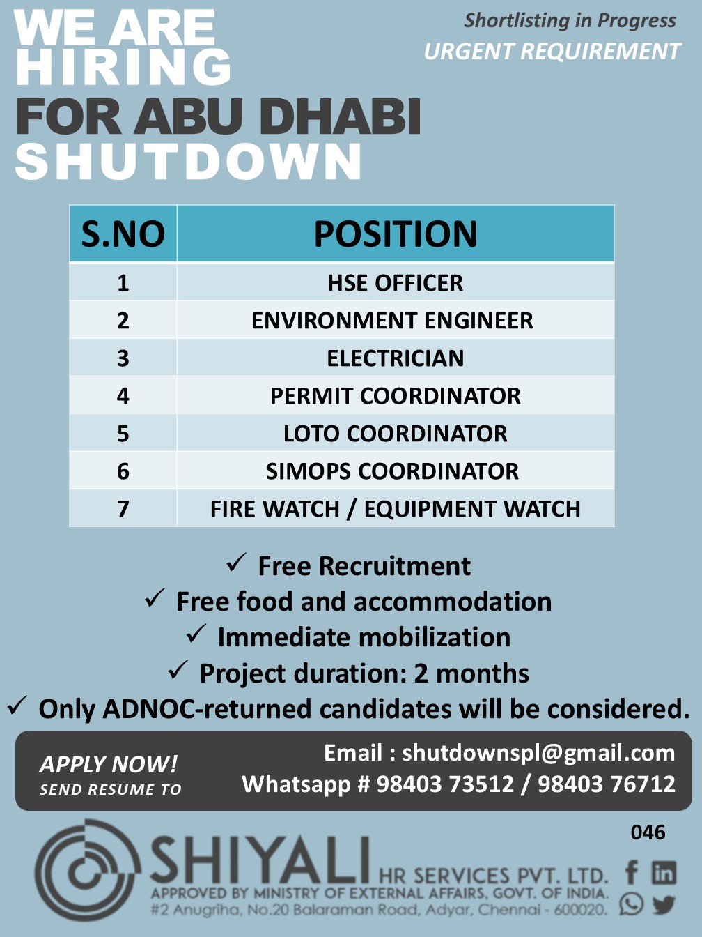 Abu Dhabi Shutdown Project