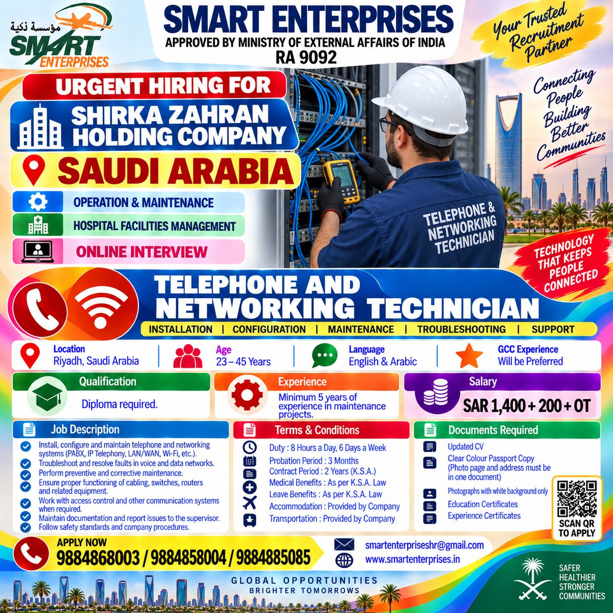 TELEPHONE & NETWORKING TECHNICIAN
