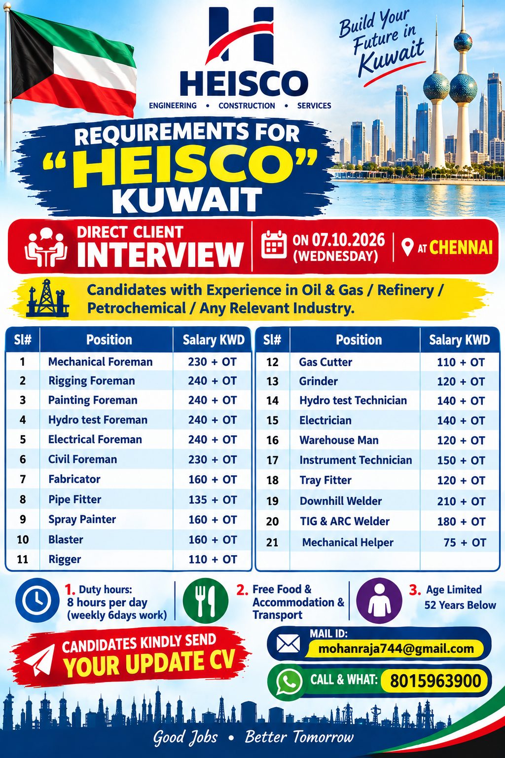 HEISCO Kuwait - Multiple Positions