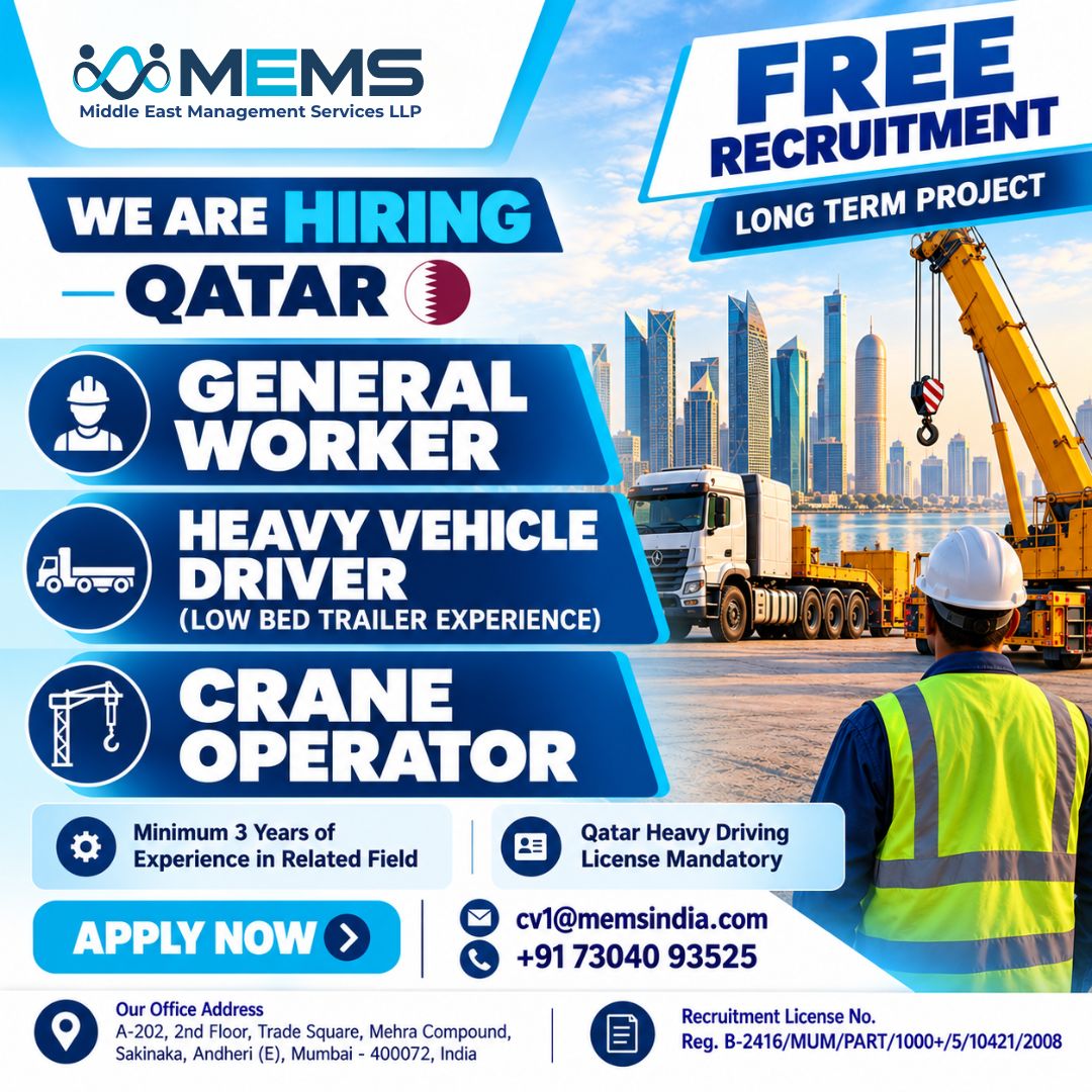 QATAR JOB OPPORTUNITIES | LONG-TERM PROJECT