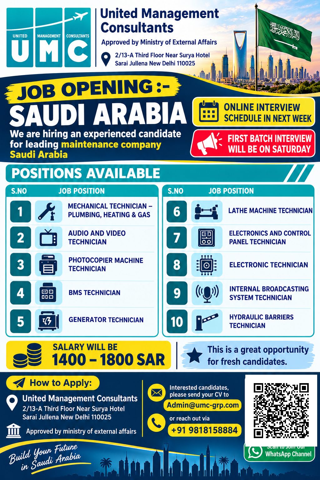 Job Opening - Saudi Arabia