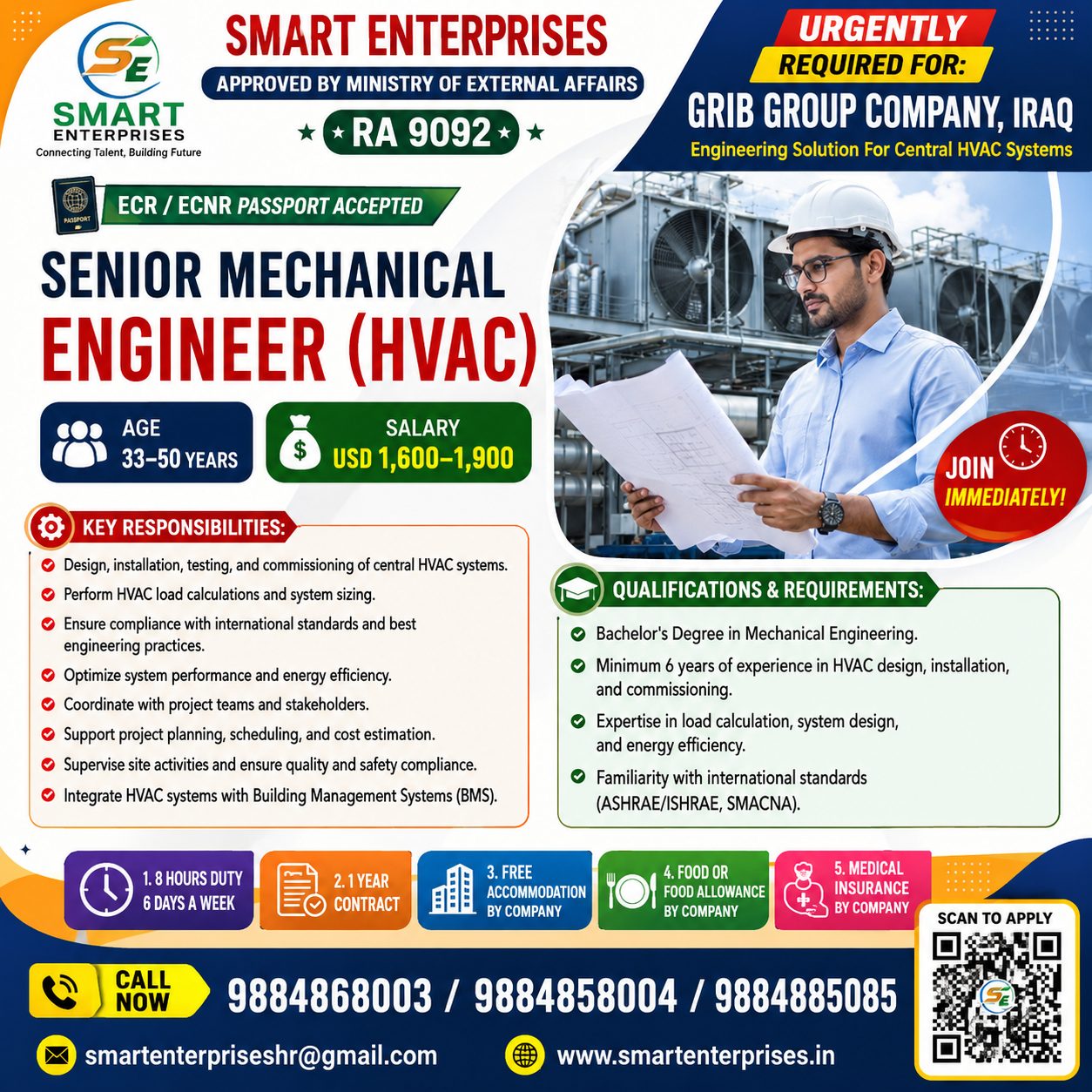HIRING FOR SENIOR MECHANICAL ENGINEER (HVAC)