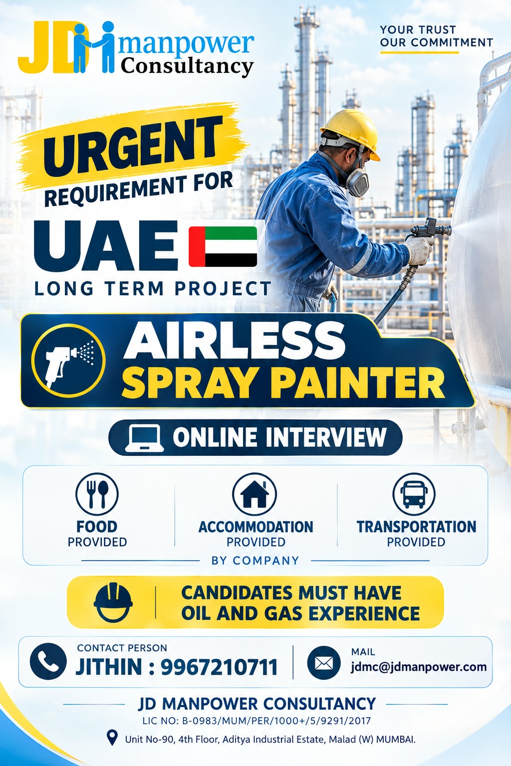 Airless Spray Painter — JD Manpower Consultancy, UAE, UAE