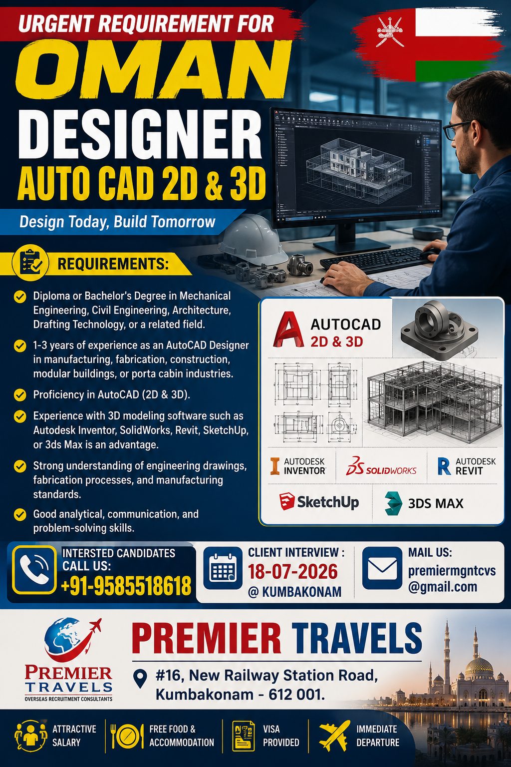 AutoCad Engineer — Premier Travels, OMAN, OMAN