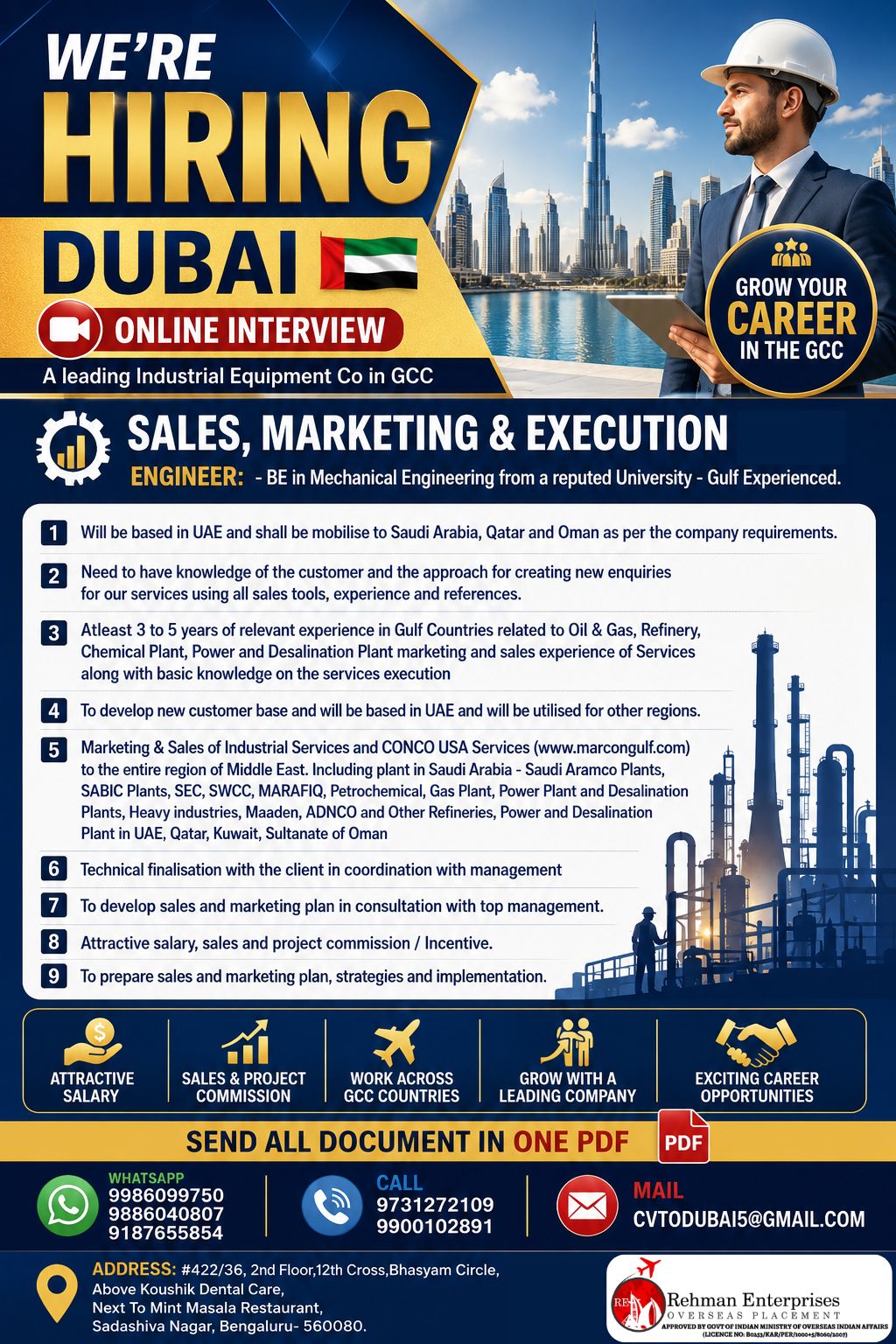 Sales, Marketing & Execution Engineer — Rehman Enterprises, UAE, UAE