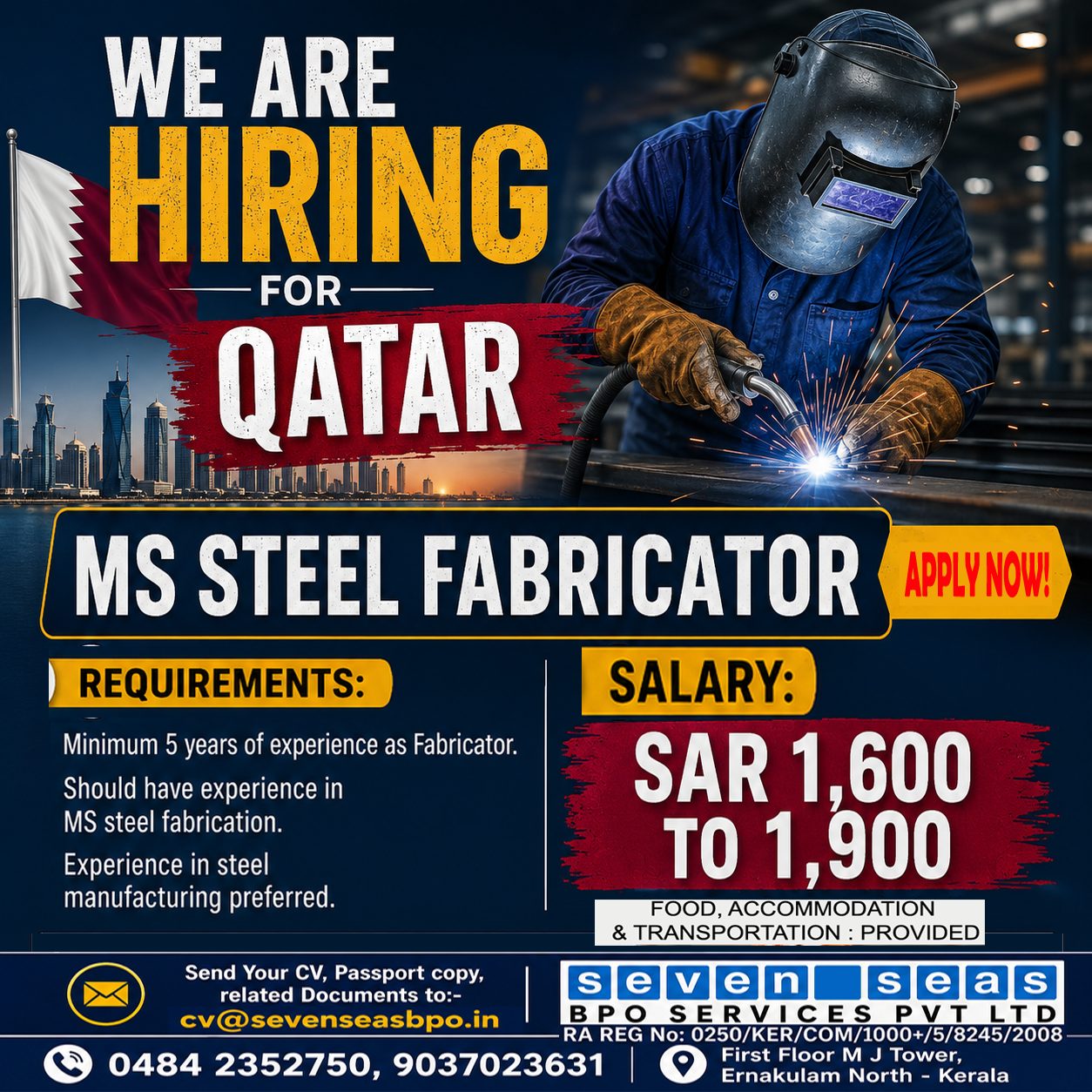 WE ARE HIRING FOR QATAR - MS STEEL FABRICATOR