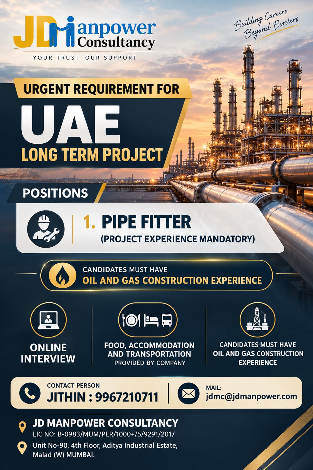 UAE Long Term Project - Pipe Fitter
