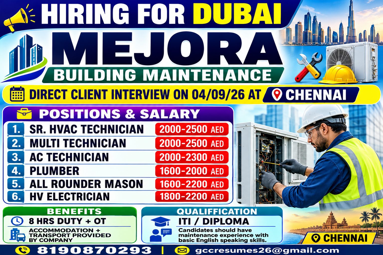 Mejora Building Maintenance - Dubai Hiring