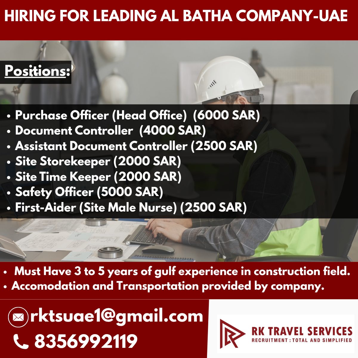 Hiring for Leading Al Batha Company - UAE — RK Travel Services, UAE