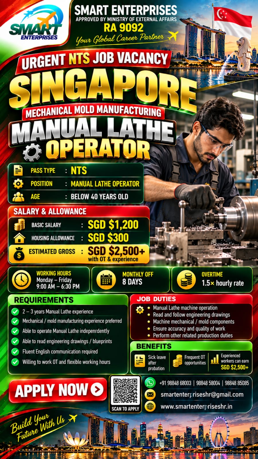 MANUAL LATHE OPERATOR SINGAPORE