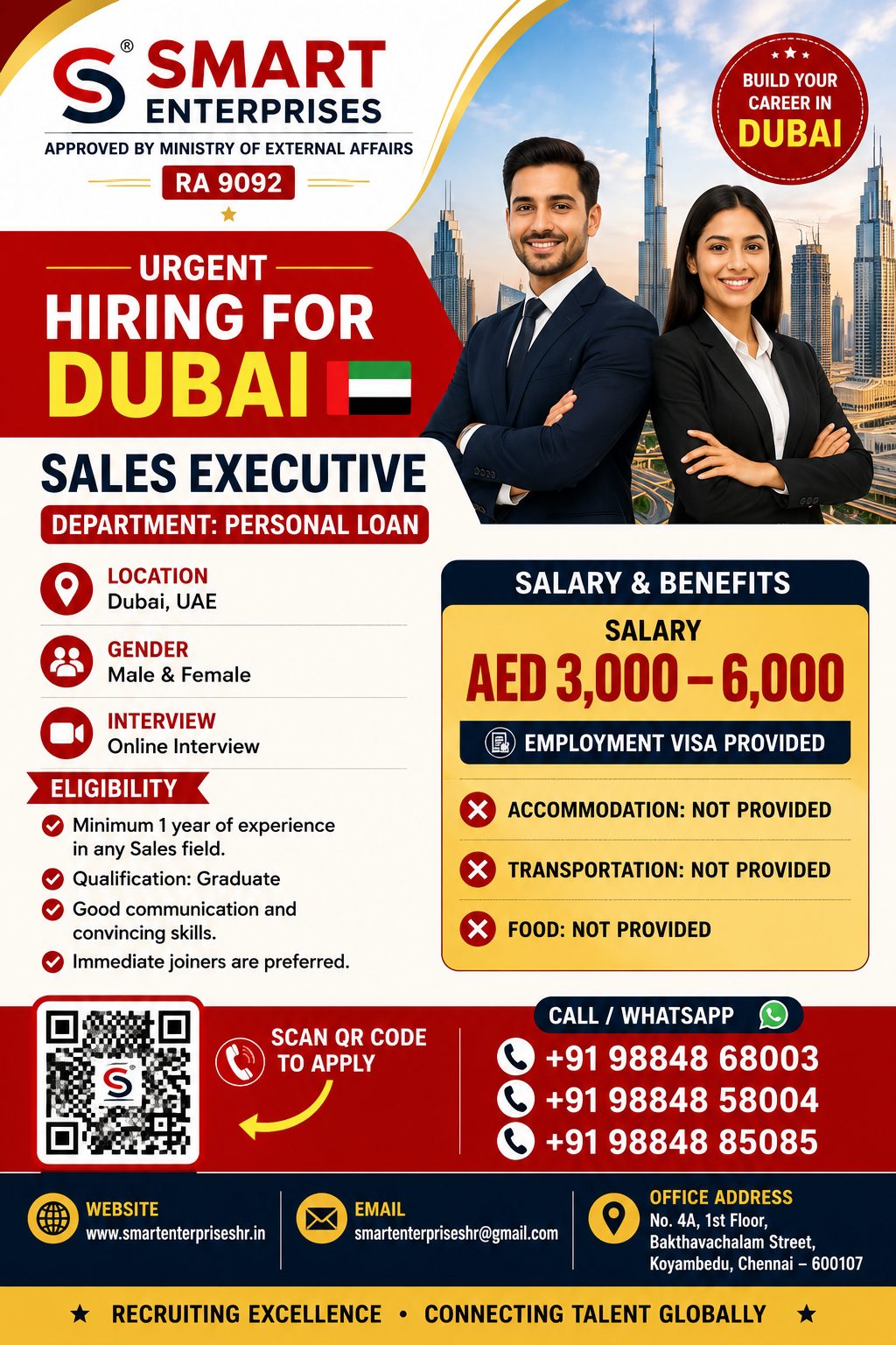 SALES EXECUTIVE (MALE AND FEMALE) — smartenterpriseshr@gmail.com, India, India