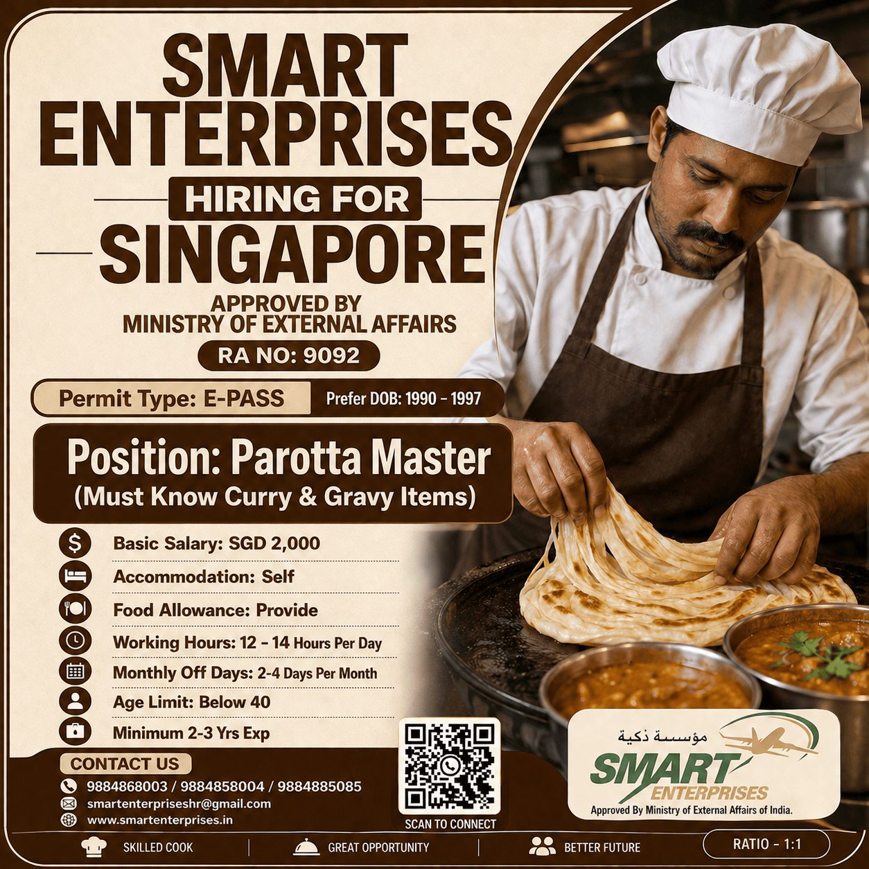 Parotta Master — smartenterpriseshr@gmail.com, SINGAPORE, SINGAPORE