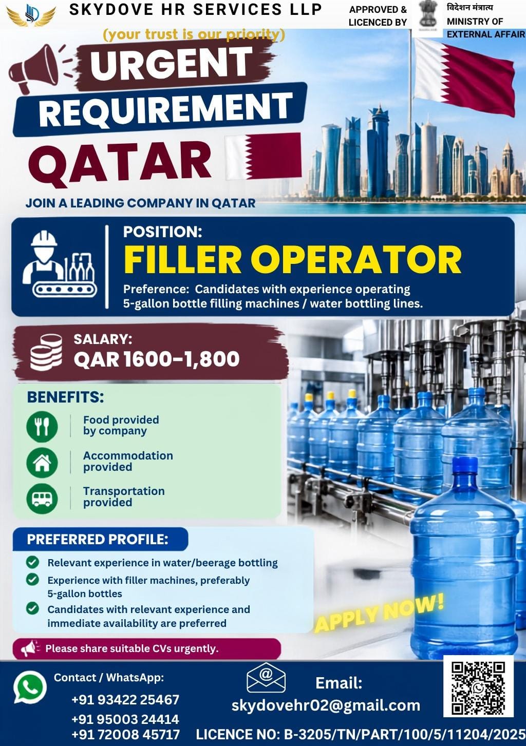 QATAR FILLER OPERATER