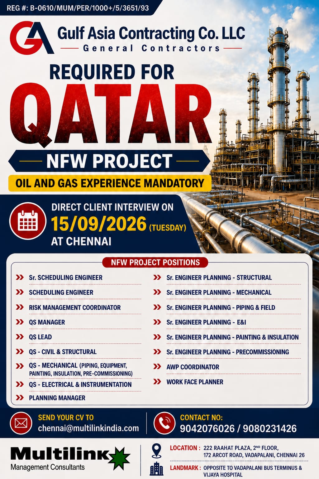Qatar NFW Project - Multiple Positions — MULTILINK
MANAGEMENT
CONSULTANTS PVT.
LTD, Qatar