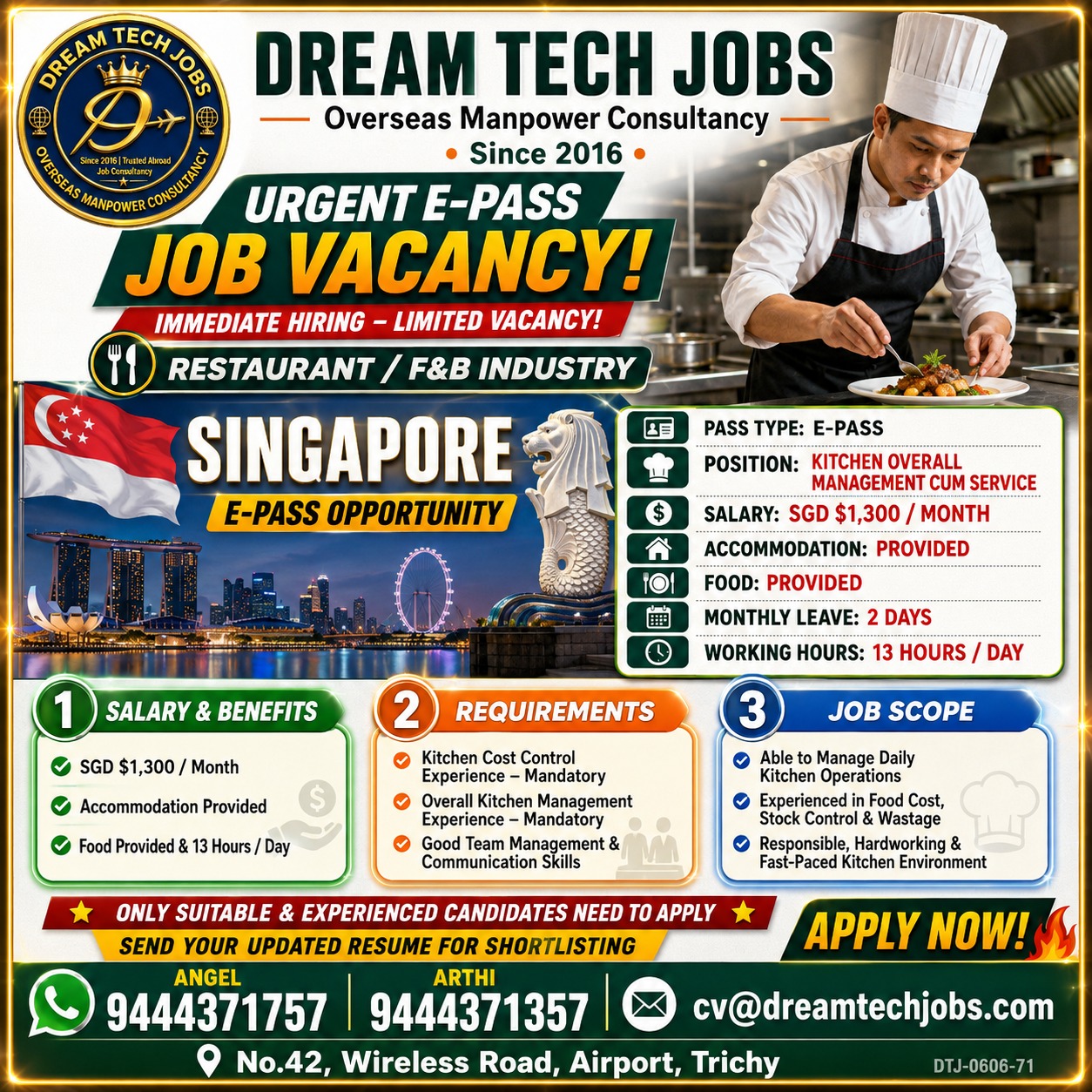 Kitchen Overall Management Cum Service