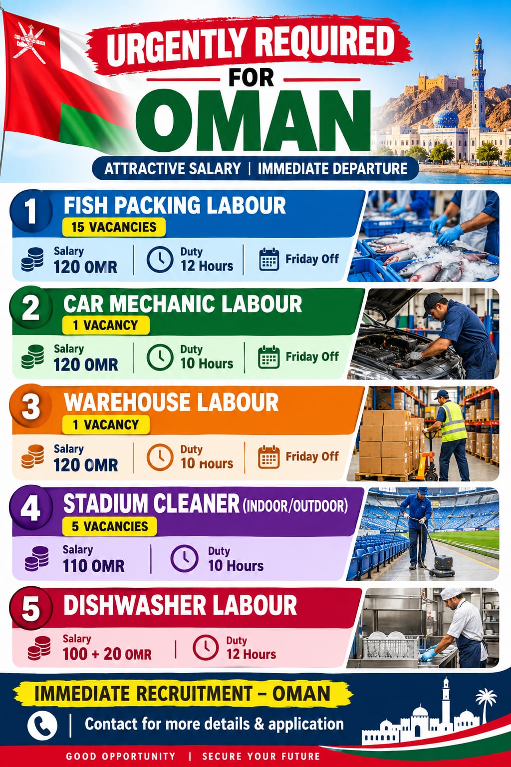 Urgent Labour Recruitment for Oman — MOBHIRA INTERNATIONAL, Oman, Oman