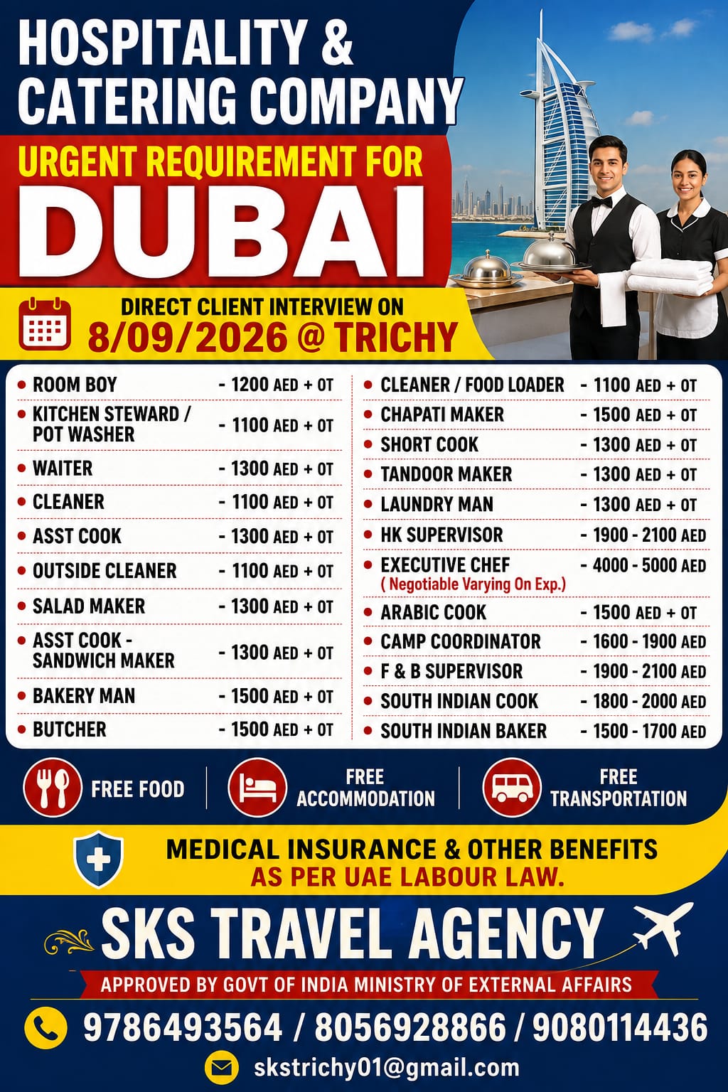 URGENT REQUIREMENT FOR DUBAI