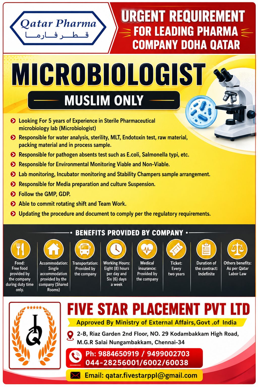 MICROBILOGIST - QATAR
