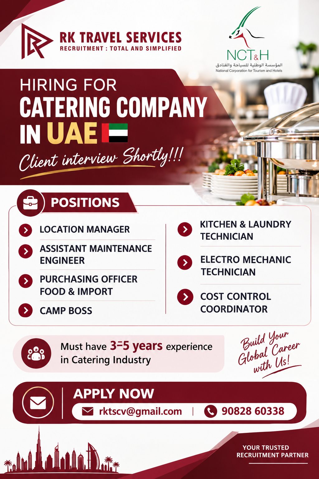 HIRING FOR A LEADING CATERING COMPANY IN THE UAE