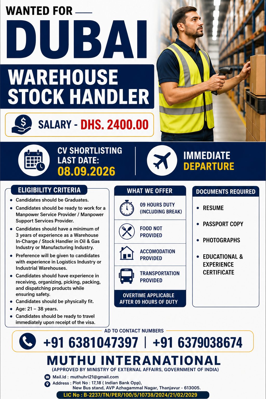 Warehouse Stock Handler....