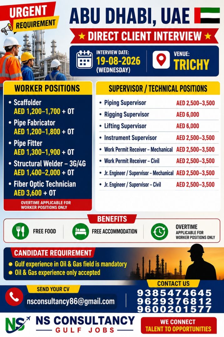 Leading oil & gas company LLC  requirement for uae — nsconsultancy, UAE, UAE