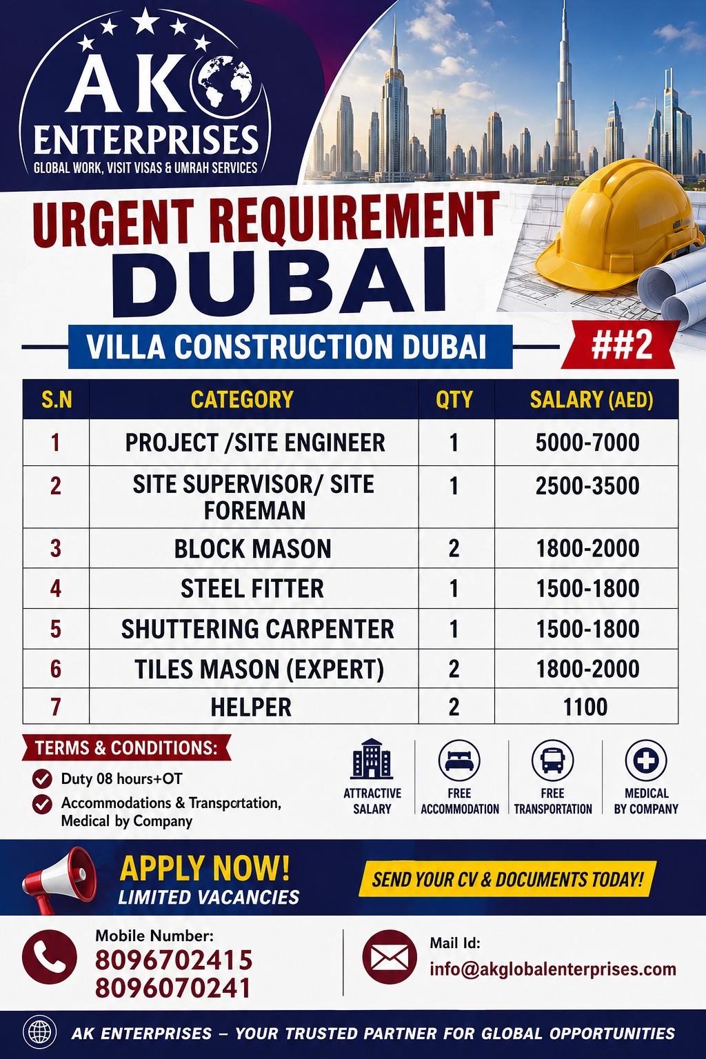 Urgently requirement for Dubai Villa