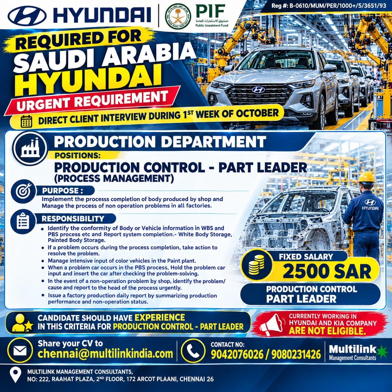 Production Control - Part Leader (Process Management)