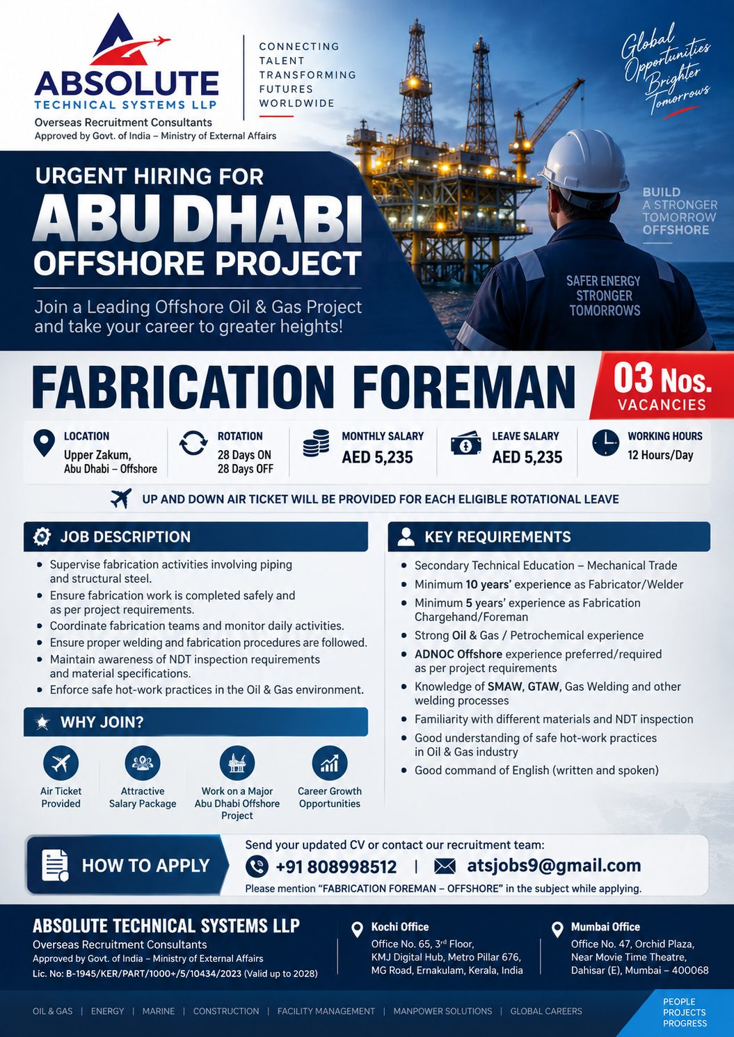 Fabrication Foreman - Abu Dhabi Offshore Project