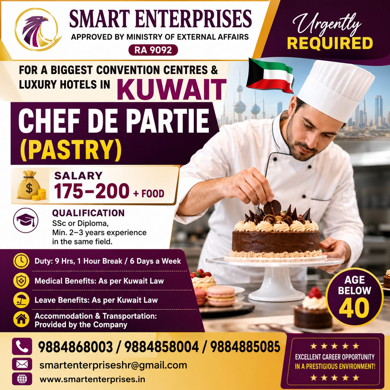 Position: Chef De Partie (Pastry)