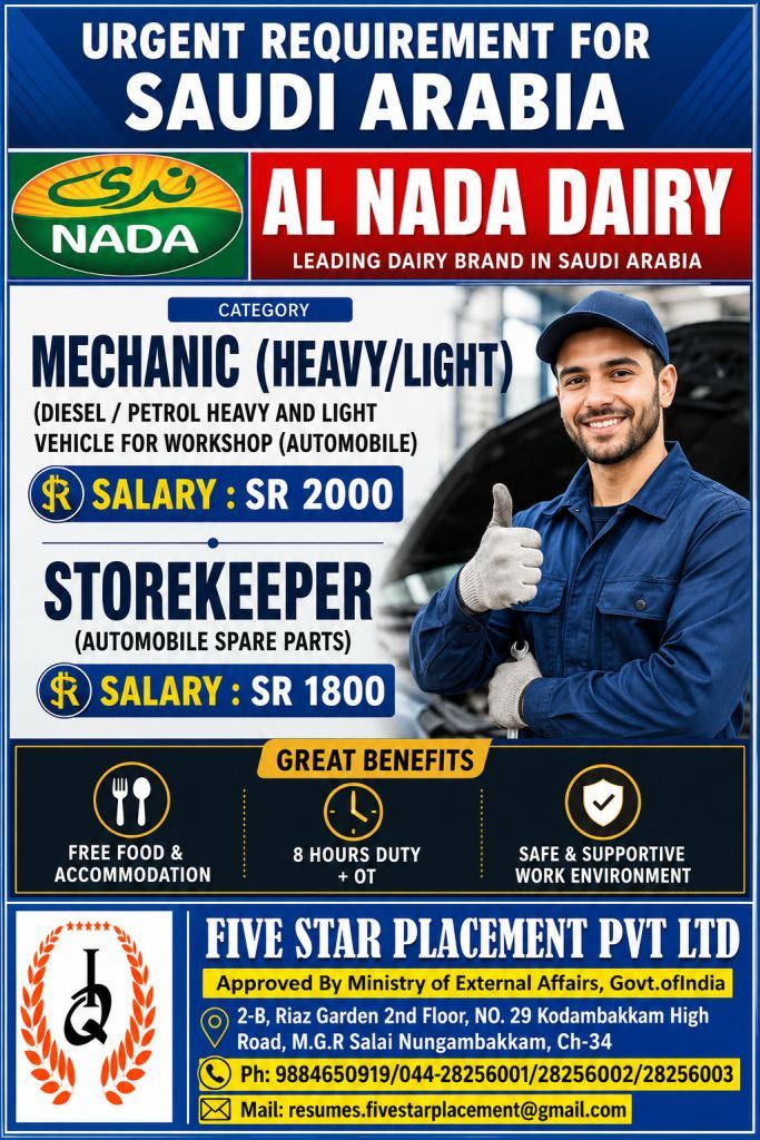 AL NADA SAUDI ARABIA — Five Star Placement Pvt Ltd, SAUDI ARABIA, SAUDI ARABIA