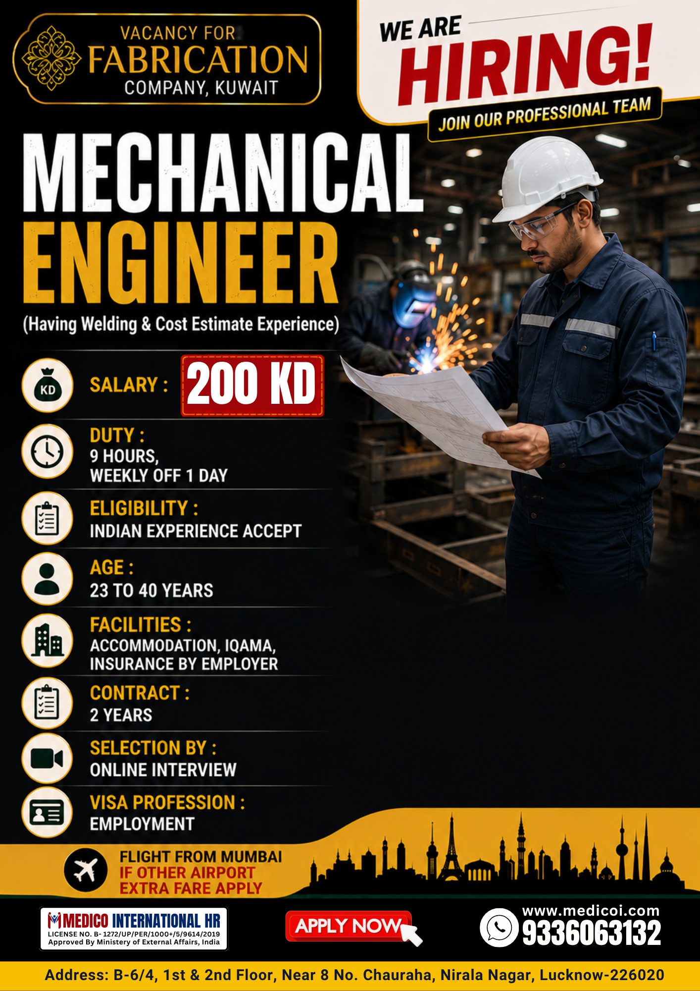 Mechanical Engineer — MEDICO INTERNATIONAL, Kuwait