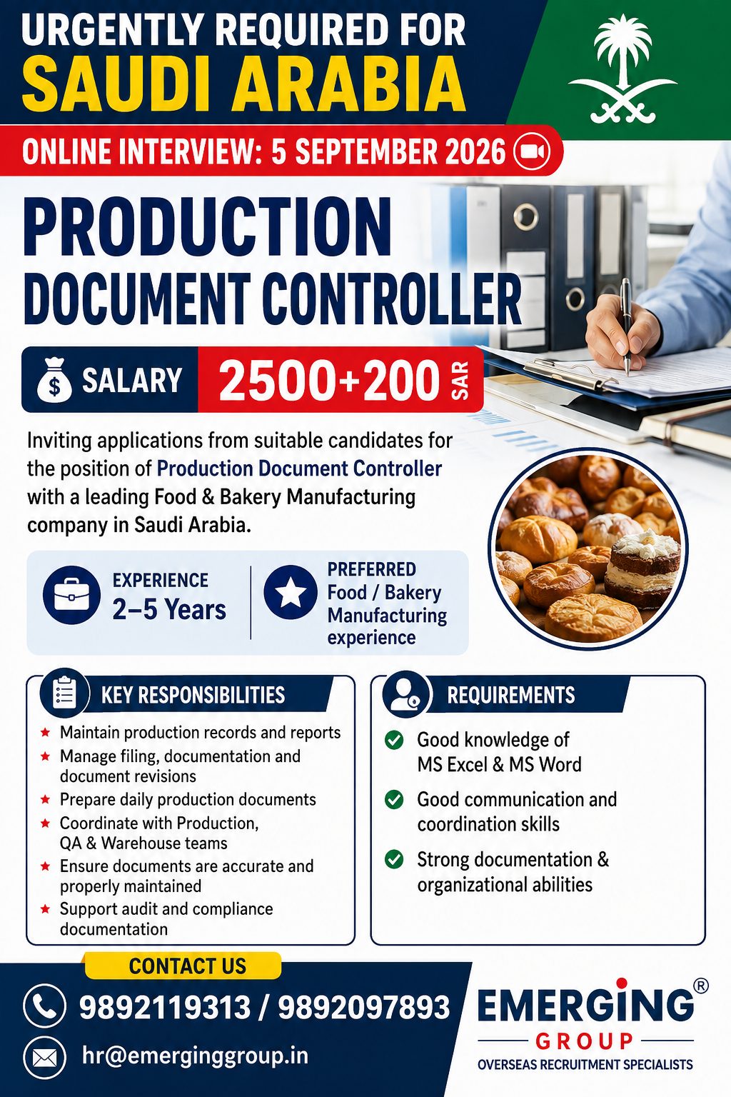 URGENTLY REQUIRED FOR SAUDI ARABIA Online Interview: 5 September 2026