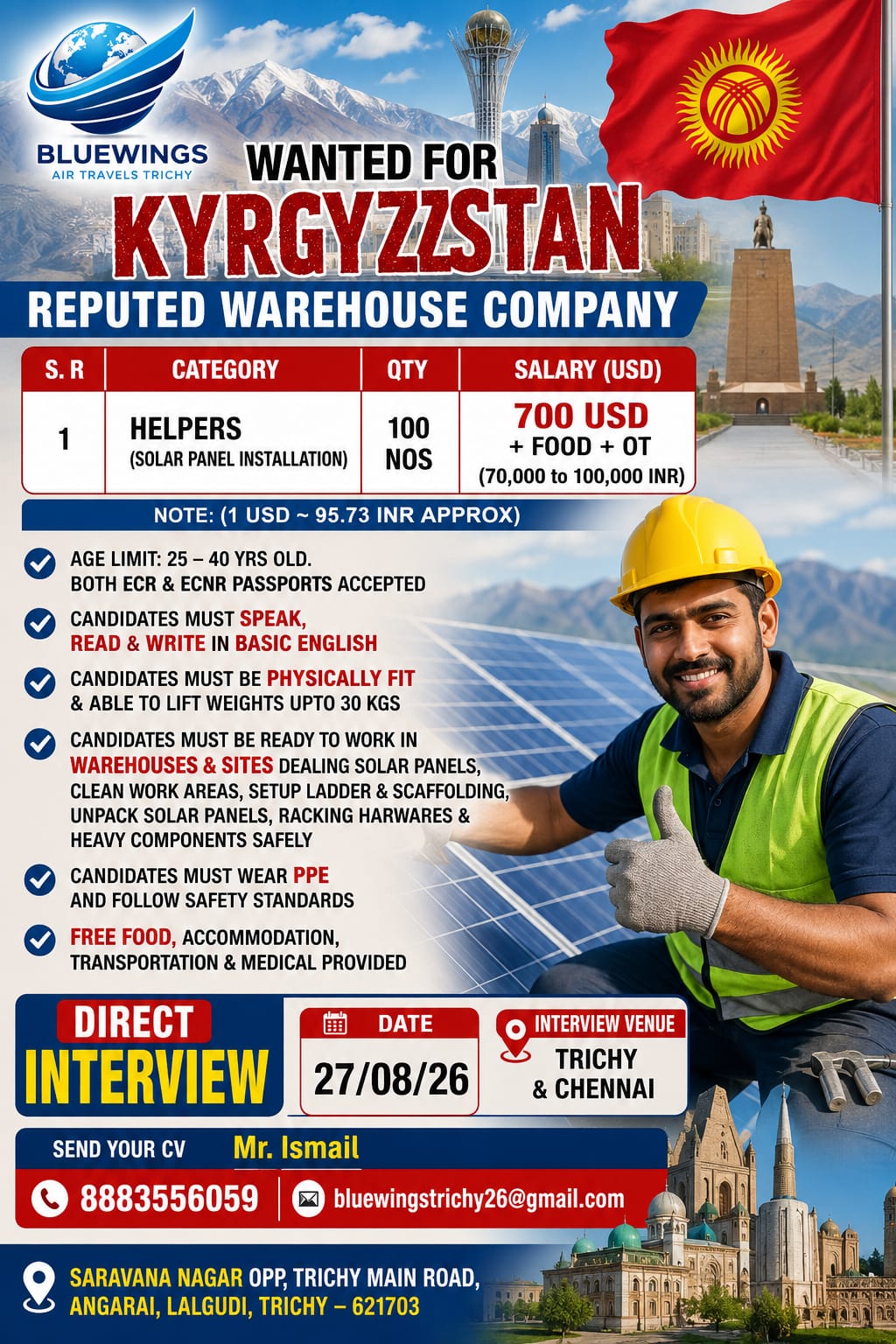 🔥 Urgent Requirement for KYRGYZSTAN 🇰🇬🇰🇬🇰🇬🔥