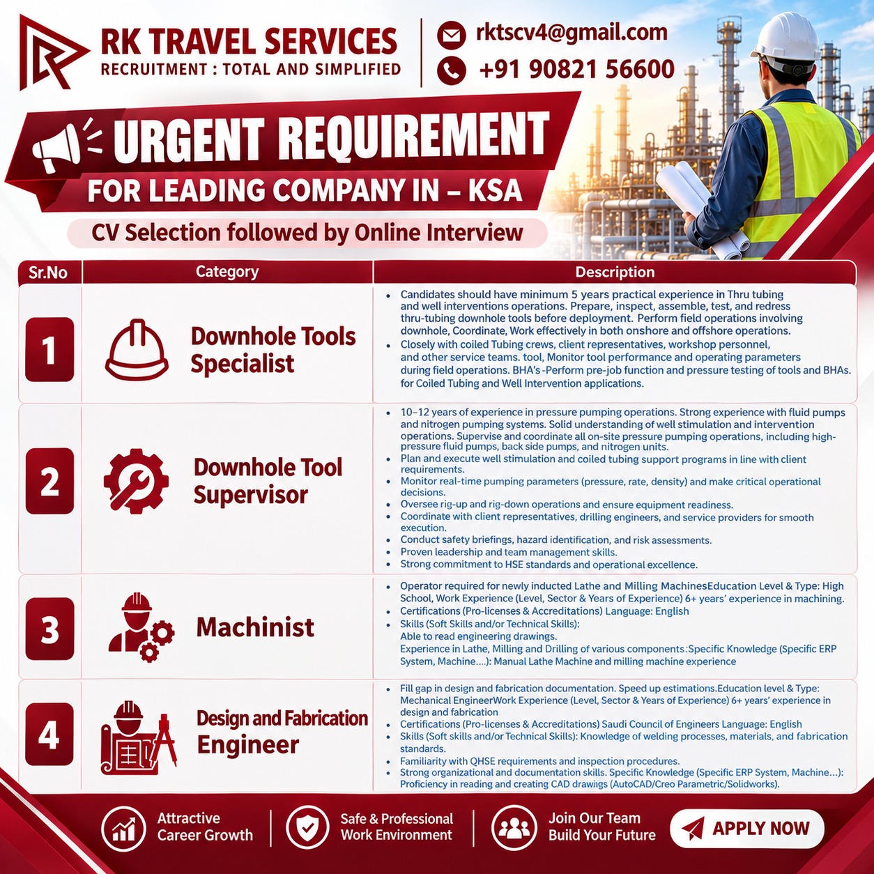 Recruitment for Saudi Arabia