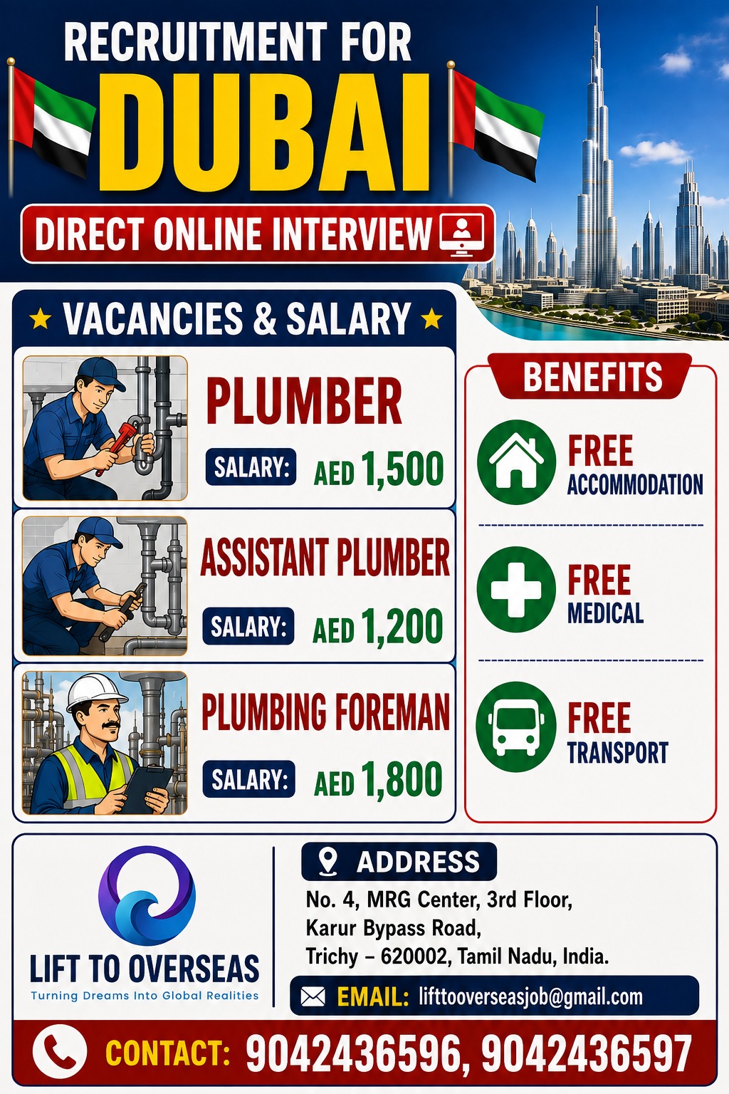 PLUMBER, ASSISTANT PLUMBER, PLUMBING FOREMAN
