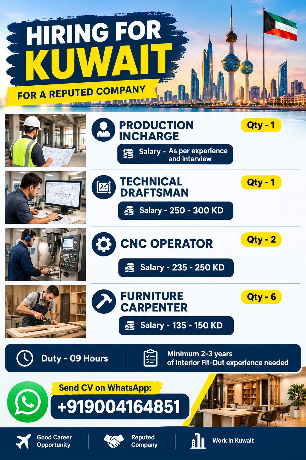 Hiring for Kuwait - Interior Fit-Out Company