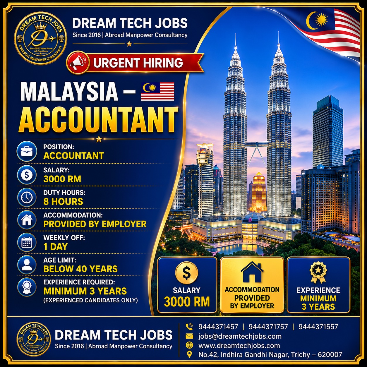 Accountant — DREAM TECH JOBS -TRICHY, Malaysia