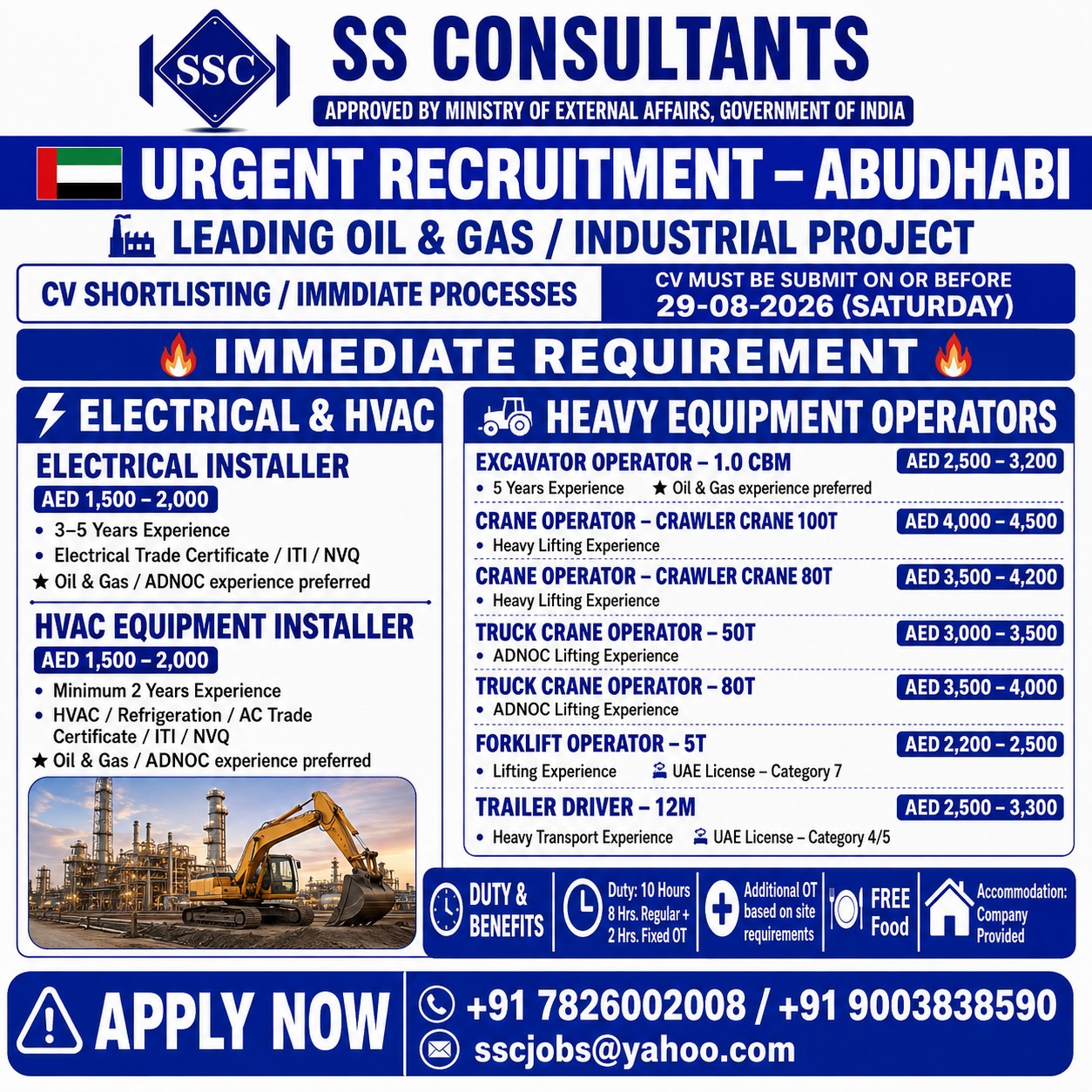 Urgent Recruitment - Abudhabi