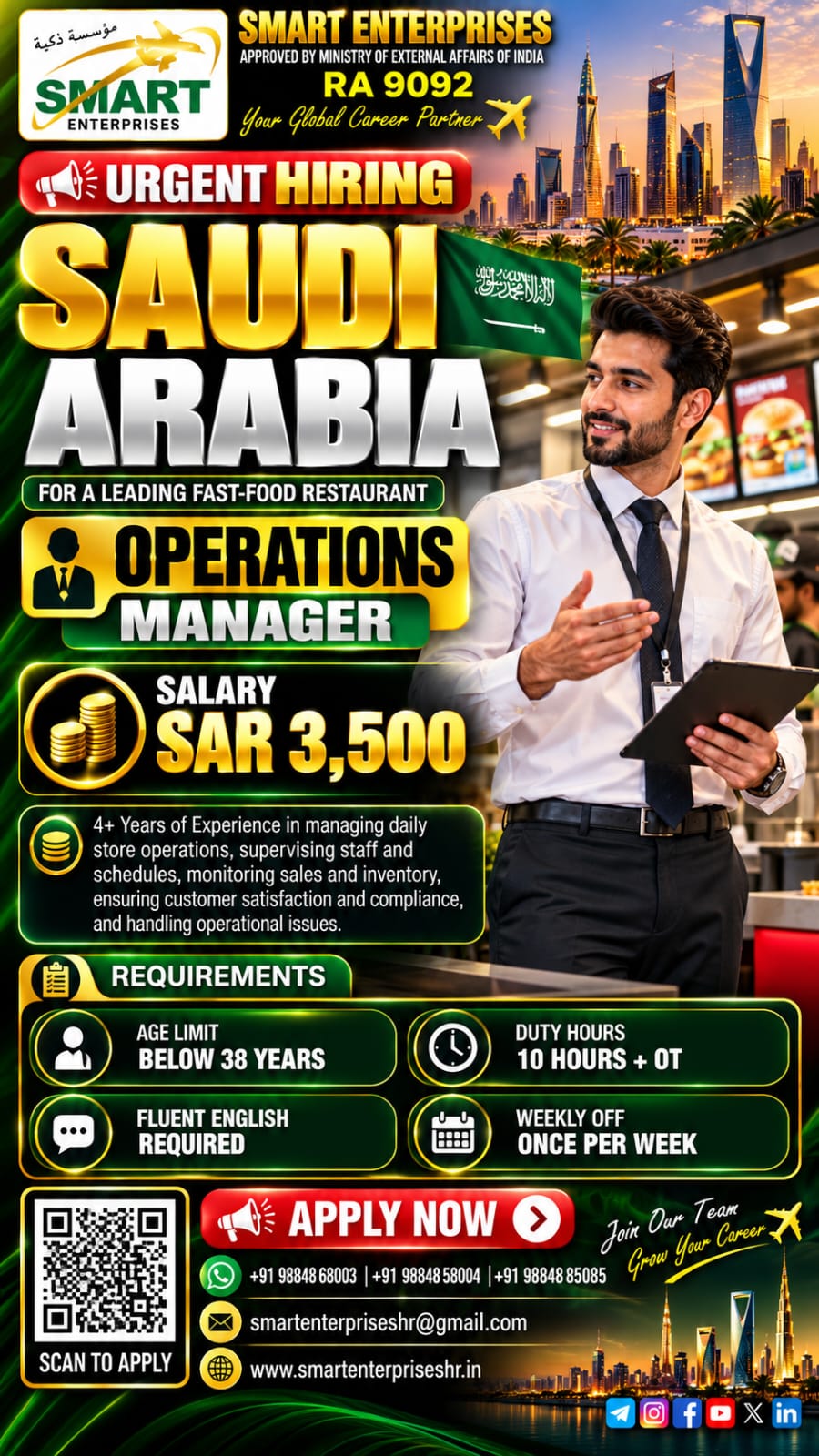 Operations Manager FOR SAUDI ARABIA