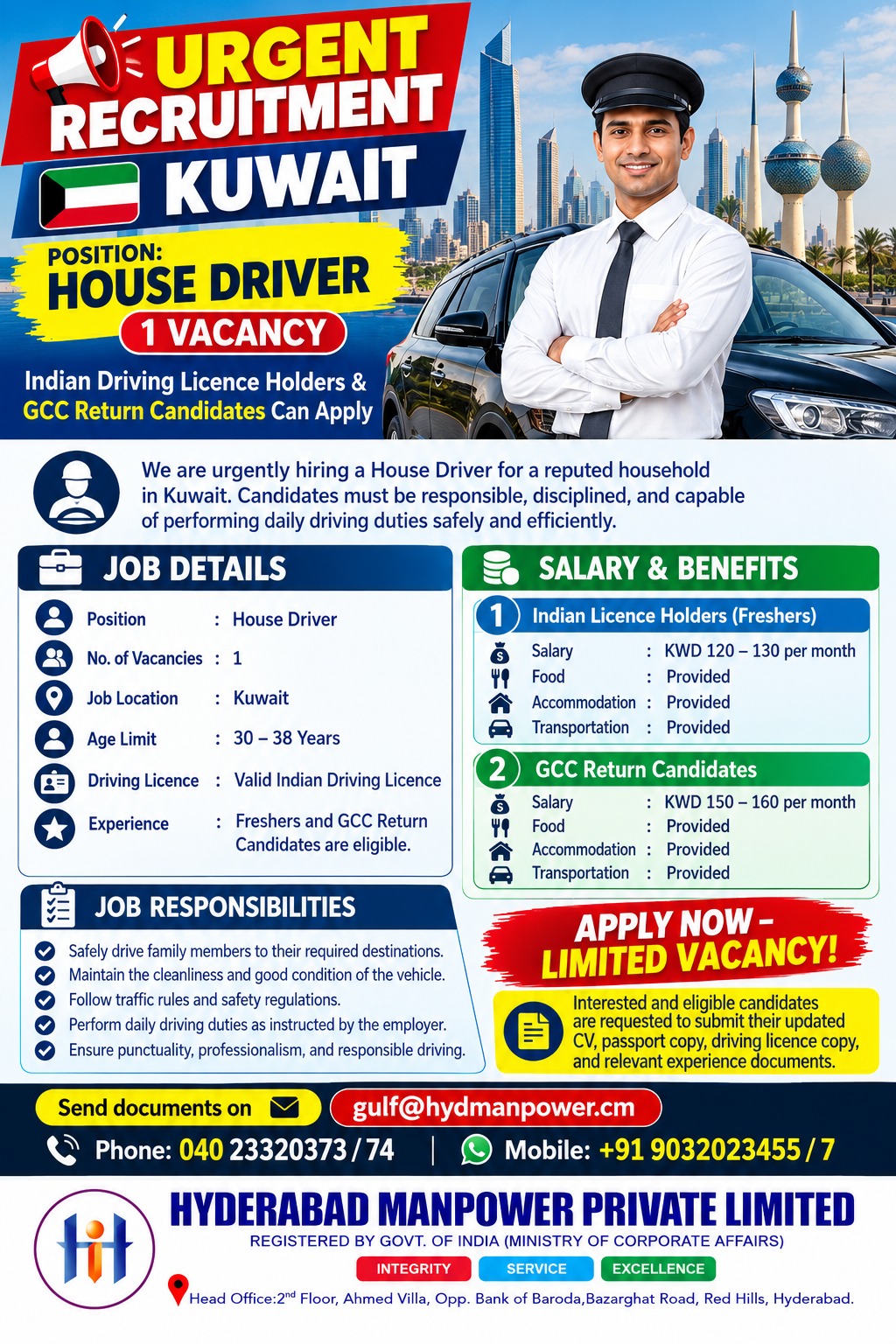 Hiring House Driver for Kuwait